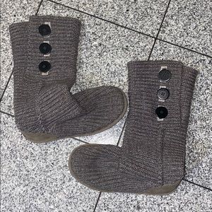 UGG classic “Solene” charcoal sweater-knit boots